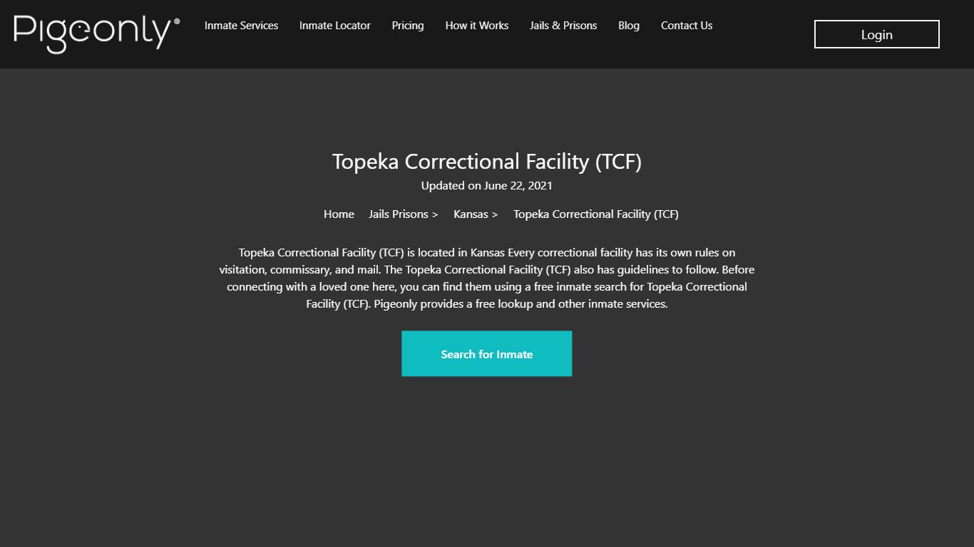 Topeka Correctional Facility (TCF) Inmate Search | Kansas